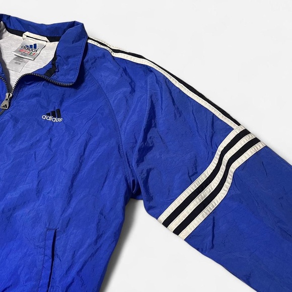 Vintage Blue Adidas Tracksuit Size Large Jacket + Pants Set 90s Streetwear - Picture 3 of 8